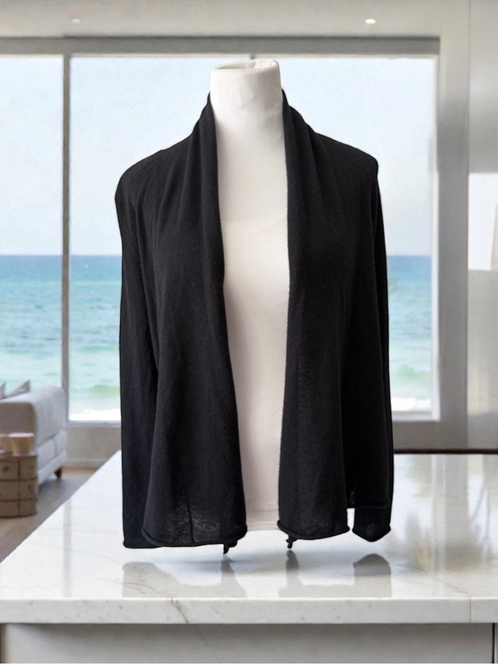 Calypso St. Barth Feather light 100% Cashmere Open Front Cardigan Size XS